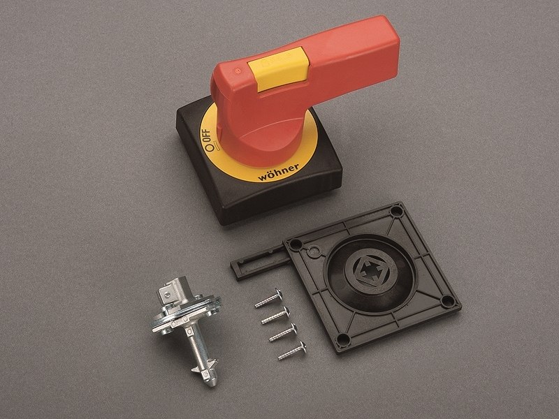 WÖHNER - 33911 Türkupplungsdrehgriff, rot/gelb IP 66