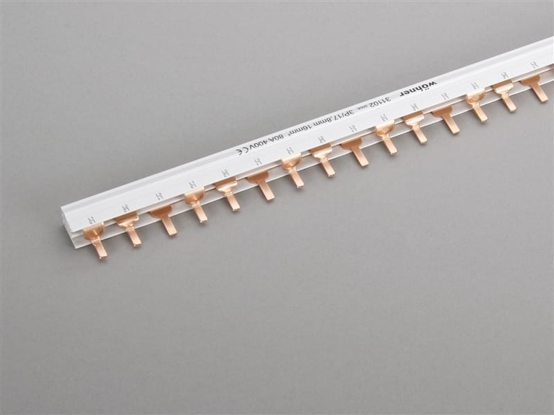 WÖHNER - 31102 Kammschiene 3pol isoliert Stift,Teilung 18mm