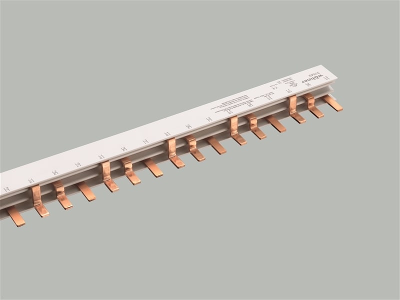 WÖHNER - 31549 Kammschiene 3pol isoliert 25mm², Stift