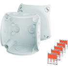 HENSEL - DK 0102 W Kabelabzweigkasten m.Kl 84x84x55,IP66 gr, inkl. Verbindungsklemme 5xWago 221-413, grau