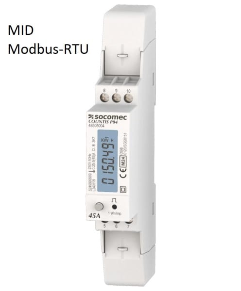 E-TERM - COUNTIS P04 Wechselstromzähler 1PH 45A Modbus MID
