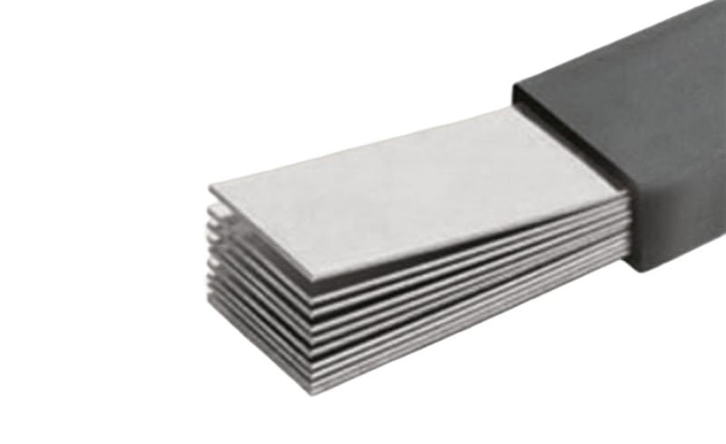 WÖHNER - 01063 Lamellierte CU-Schiene verzinnt isoliert 6x20x1mm,2000mm, isoliert, 477A