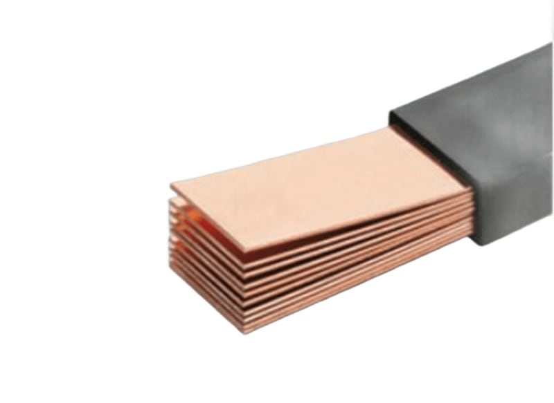 WÖHNER - 01282 Lamellierte CU-Schiene blank isoliert 6x32x1mm, 2000mm, 715A, 192mm²