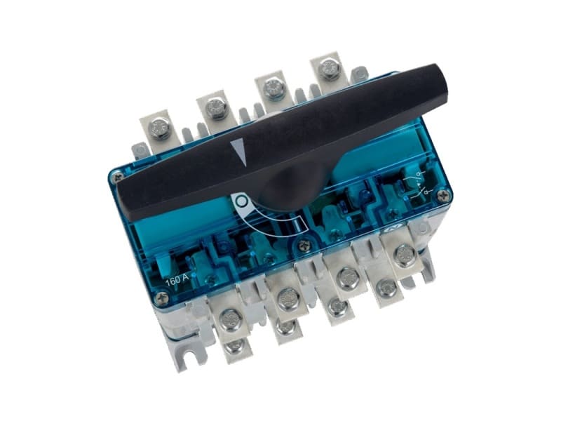WÖHNER - 23121 Lastumschalter 160A CAPUS 3-p+N Schraube M6, Griff graphitgrau
