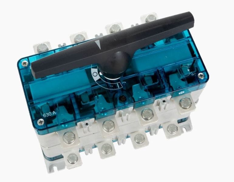 WÖHNER - 23125 Lastumschalter 630A CAPUS 3-p+N Schraube M10, Griff graphitgrau