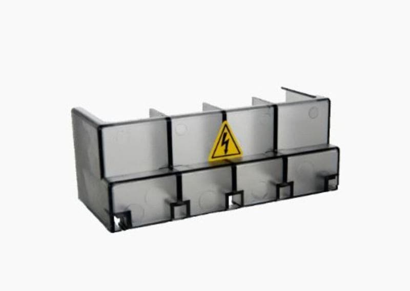 WÖHNER - 23915 Anschlussraumabdeckung 160A CAPUS zum Abdecken aller Klemmen, transparent