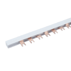 WÖHNER - 31026 Kammschiene 3pol isoliert 16mm², Gabel Gabel, 27mm Teilung, 1m Länge, 80A