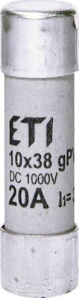 WÖHNER - 31547 Zylindr. Sicherungseinsatz 20A 10x38  1000V, Typ gPV
