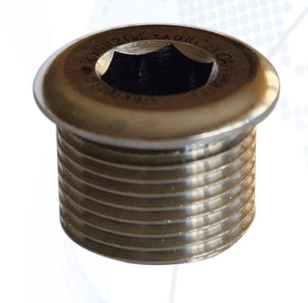 SIB - ADR - BLMS Blindstopfen NPT 1'' Ex d/e Messing vernickelt Rund, Innen 6-kant, SW 18mm