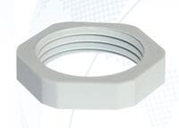 SIB - ADR - GPO Gegenmutter PG9 PA6 RAL7035 SW19 Schlüsselweite 19mm, Materialdicke 5mm