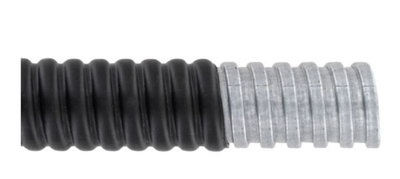 E-TERM - Metallschlauch mit PVC 19x15,5mm V0 25m Stahl verzinkt Ummantelung schwarz