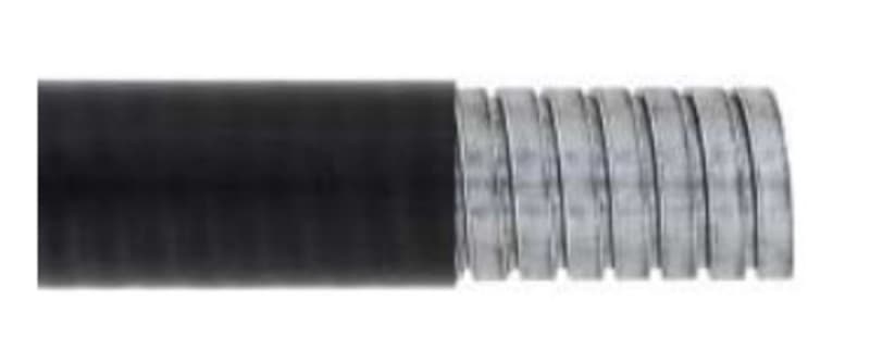 E-TERM - Metallschlauch mit PVC 21x15,5mm V0 50m Stahl verzinkt Ummantelung grau