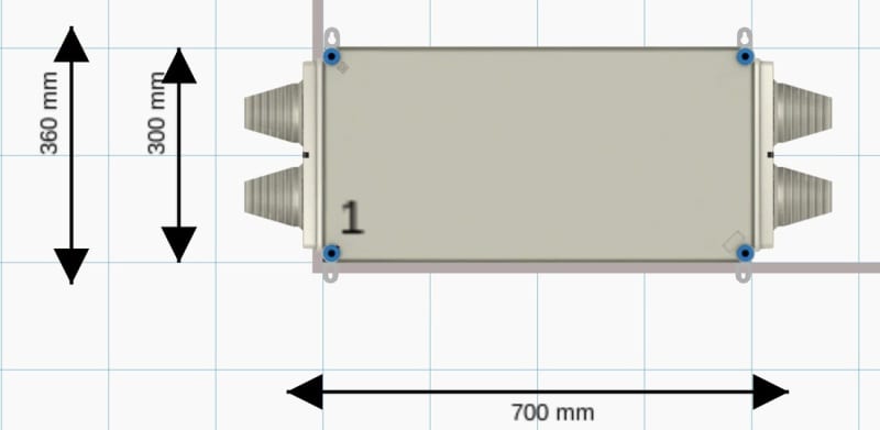 E-TERM - MI Leergehäuse 600x300mm mit TS, elast. Einführung