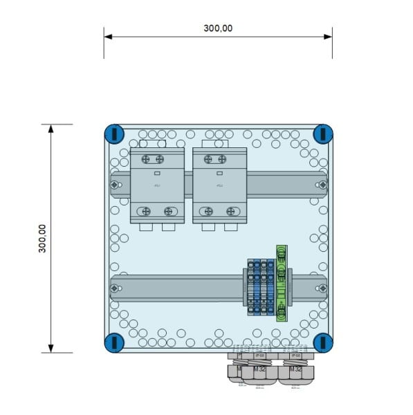 E-TERM - MI PV 02_2 VMU PH T1 1500VDC 2 x PV String auf 2 x Wechselrichter-Eingang