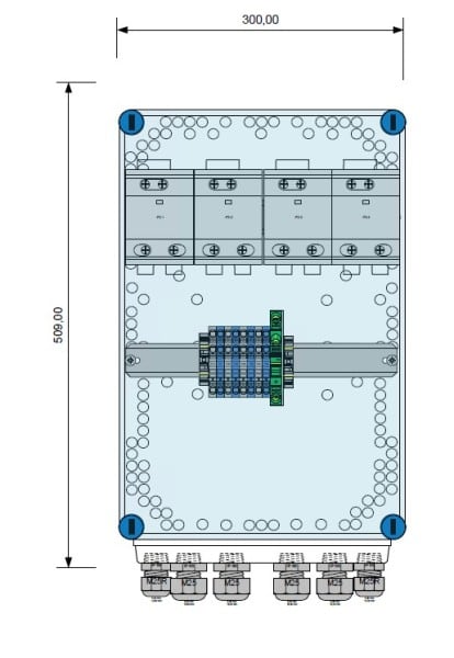 E-TERM - MI PV 04_4 VMU PH T1 1500VDC 4 x PV String auf 4 x Wechselrichter-Eingang