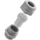 SIB - ADR - POWT Kabelverschraubung M20 DUPLO 2x7mm RAL7035 IP68, SW 27, Gewindelänge: 9mm