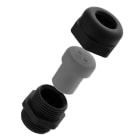 SIB - ADR - POWT Kabelverschraubung M32 DUPLO 4x9mm RAL9005 IP68, SW 42, Gewindelänge: 12mm