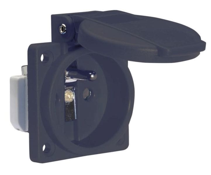 BALS - SCHUKO Anbausteckdose 16A IP54 schwarz Ni 71120