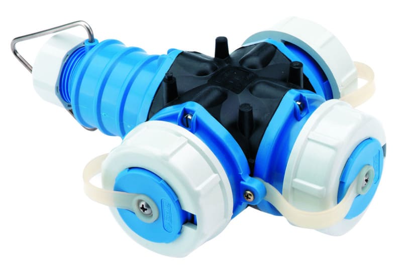 BALS - SCHUKO Dreiwegekupplung TE 16A IP67 blau Ni 749