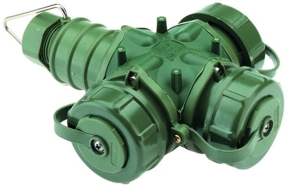 BALS - SCHUKO Dreiwegekupplung TE 16A IP68 grün Ni 7400