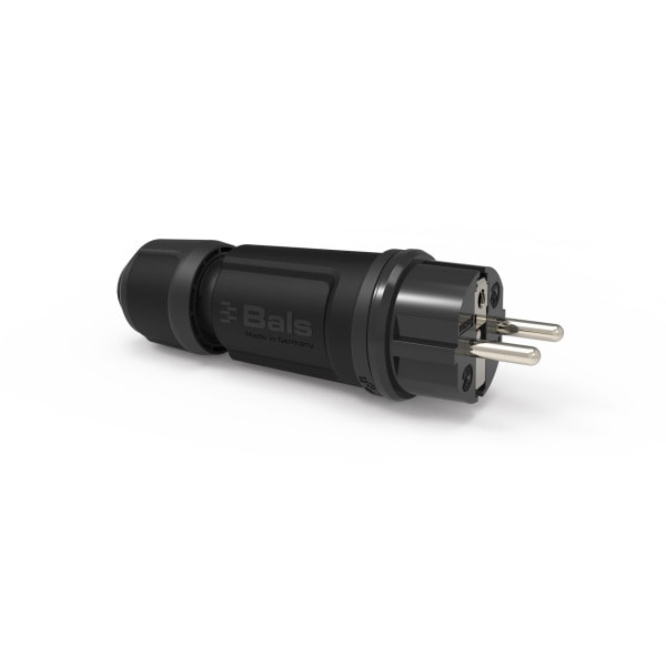 BALS - SCHUKO Stecker 16A IP54 schwarz Ni SG 7372-1