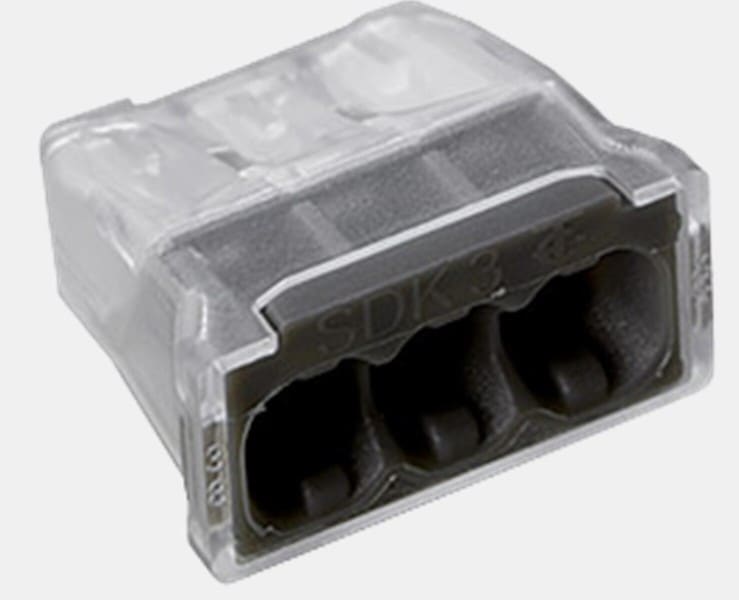 ELECTRO TERMINAL - SDK 3 Klemme 0,5-2,5mm² neutral verpackt Schraublose Dosenklemme, transparent