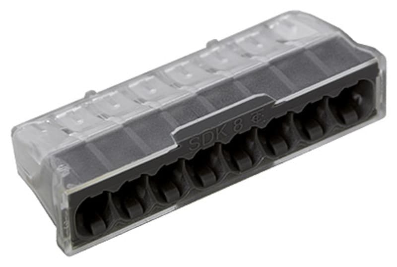 ELECTRO TERMINAL - SDK 8 Klemme 0,5-2,5mm² neutral verpackt Schraublose Dosenklemme, transparent