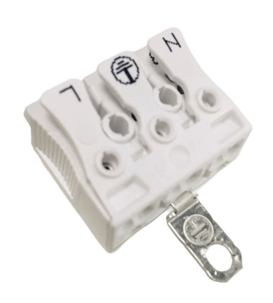 ELECTRO TERMINAL - SLK 3/3 +E-SCHR N-Erde-L PC Schraublose Leuchtenklemme, mit Schnappbefestigung