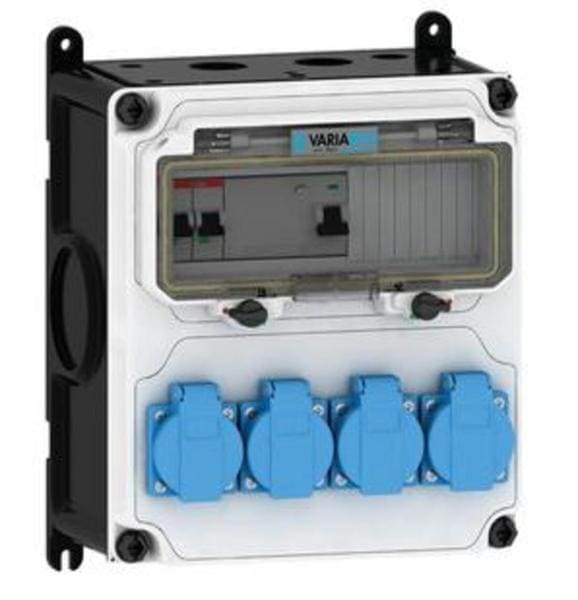E-TERM - Steckdosenkombi VARIABOX WM 0000-4 FI040 IP54 VARIABOX-M B230xH260xT180mm