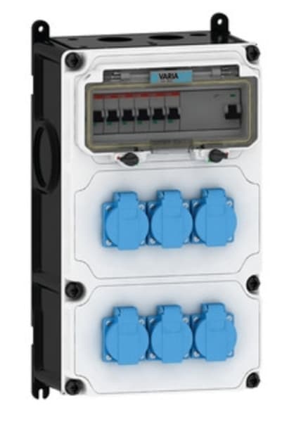 E-TERM - Steckdosenkombi VARIABOX WM 0000-6 FI040 IP54 VARIABOX-L B230xH390xT180mm