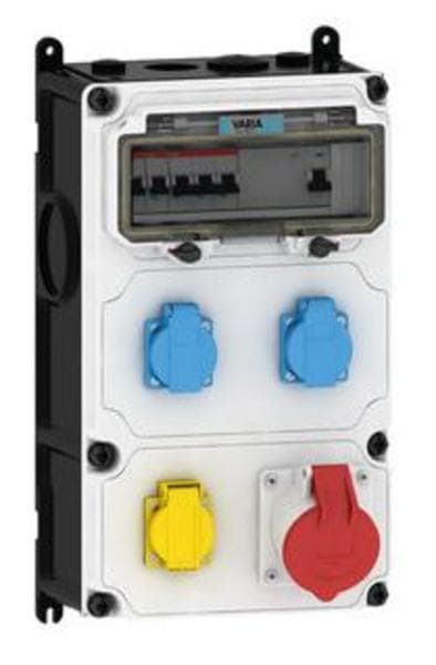 E-TERM - Steckdosenkombi VARIABOX WM 0010-2 FI040 IP44 RJ VARIABOX-L B230xH390xT213mm