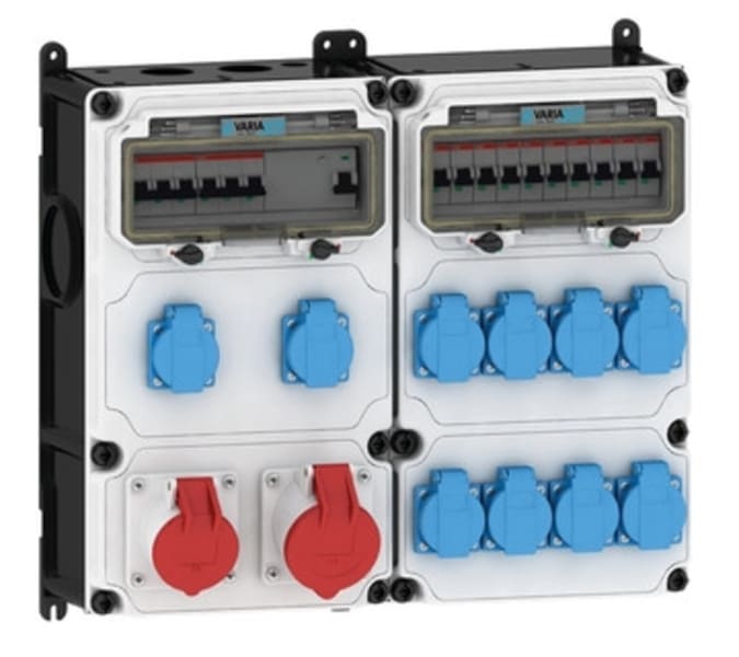 E-TERM - Steckdosenkombi VARIABOX WM 0011-10 FI063 IP44 VARIABOX-LDUO B460xH390xT213mm