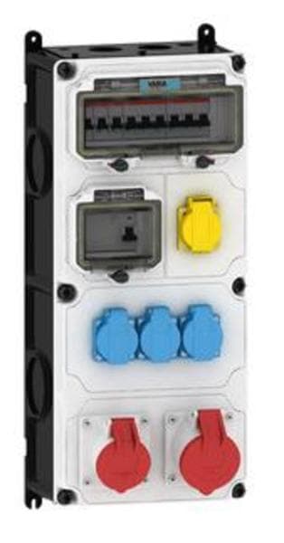 E-TERM - Steckdosenkombi VARIABOX WM 0011-3 FI040 IP44 RJ VARIABOX-XL B230xH520xT213mm