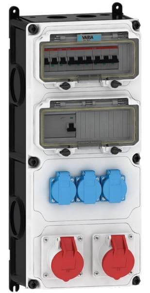 E-TERM - Steckdosenkombi VARIABOX WM 0011-3 FI063 IP44 VARIABOX-XL B230xH520xT213mm