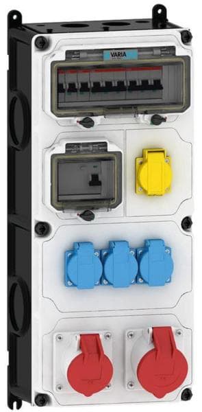 E-TERM - Steckdosenkombi VARIABOX WM 0011-3 FI063 IP44 RJ VARIABOX-XL B230xH520xT213mm