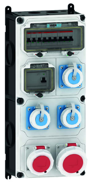 E-TERM - Steckdosenkombi VARIABOX WM 0011-3 FI063 IP67 VARIABOX-XL B230xH520xT214mm