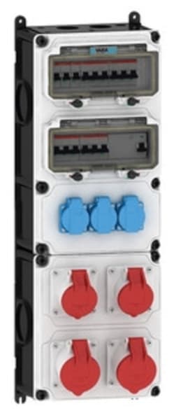 E-TERM - Steckdosenkombi VARIABOX WM 0022-3 FI063 IP44 VARIABOX-XXL B230xH650xT213mm