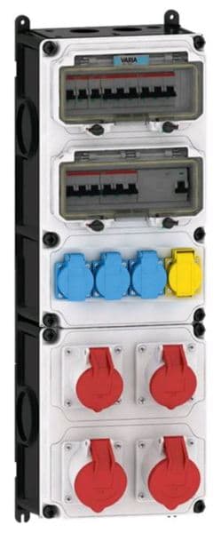 E-TERM - Steckdosenkombi VARIABOX WM 0022-3 FI063 IP44 RJ VARIABOX-XXL B230xH650xT213mm
