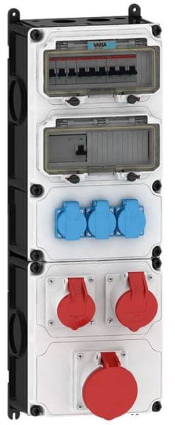 E-TERM - Steckdosenkombi VARIABOX WM 0111-3 FI063 IP44 VARIABOX-XXL B230xH650xT229mm