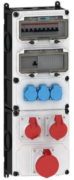 E-TERM - Steckdosenkombi VARIABOX WM 0111-3 FI063 IP54 VARIABOX-XXL B230xH650xT229mm