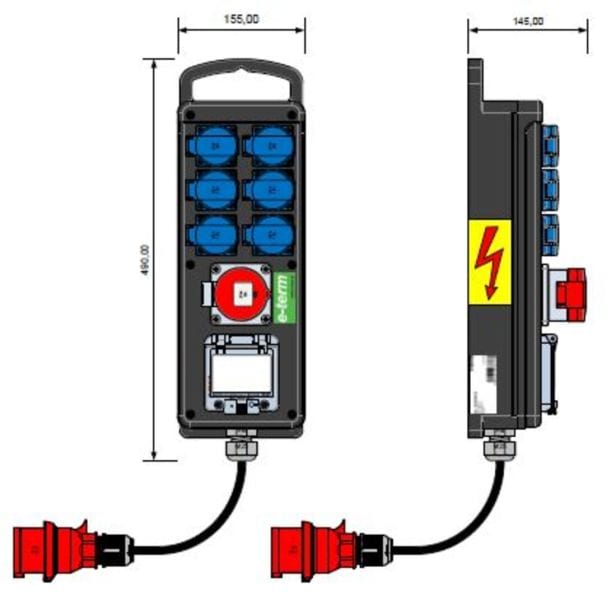 E-TERM - Vollgummiverteiler BL 0001-6 FI040 KAB PORTBOX Blockverteiler L490xB155xT145mm