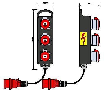 E-TERM - Vollgummiverteiler BL 0030-0 FI000 KAB PORTBOX Blockverteiler L455xB120xT155mm