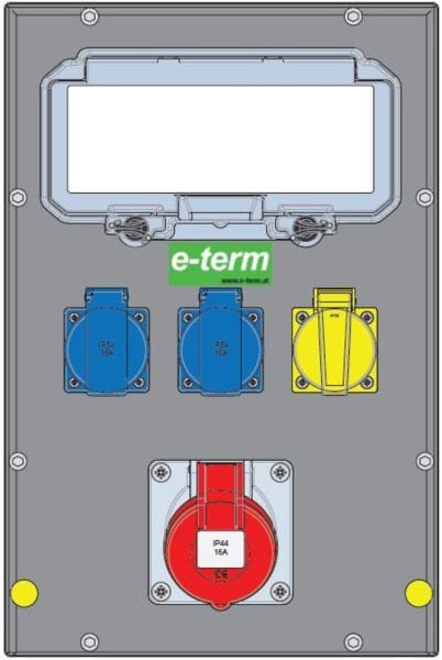 E-TERM - Vollgummiverteiler MODBOX WM 0001-2 FI040 IP44 RJ  MODBOX-midi B255xH384xT197mm