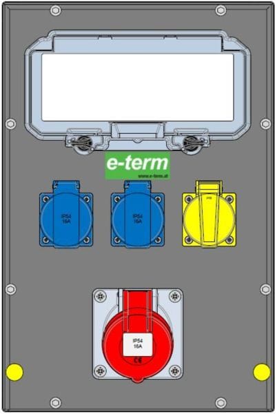 E-TERM - Vollgummiverteiler MODBOX WM 0001-2 FI040 IP54 RJ  MODBOX-midi B255xH384xT197mm