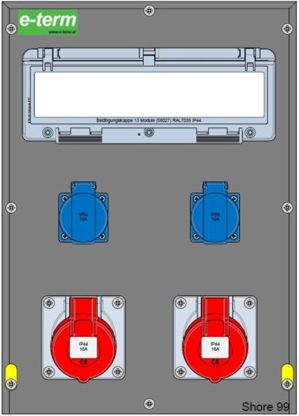 E-TERM - Vollgummiverteiler MODBOX WM 0002-2 FI040 IP44  MODBOX-L B300xH420xT237mm