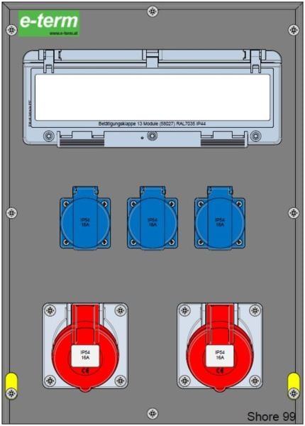 E-TERM - Vollgummiverteiler MODBOX WM 0002-3 FI040 IP54 MODBOX-L B300xH420xT237mm