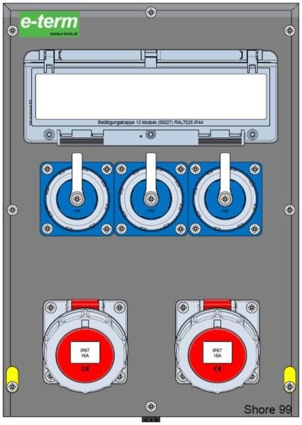 E-TERM - Vollgummiverteiler MODBOX WM 0002-3 FI040 IP67 MODBOX-L B300xH420xT235mm