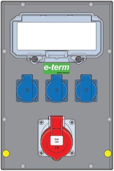 E-TERM - Vollgummiverteiler MODBOX WM 0010-3 FI000 IP44  MODBOX-midi B255xH384xT203mm