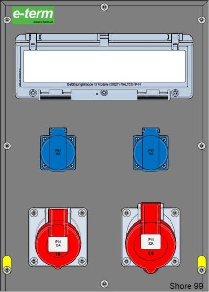 E-TERM - Vollgummiverteiler MODBOX WM 0011-2 FI040 IP44 MODBOX-L B300xH420xT243mm