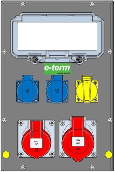 E-TERM - Vollgummiverteiler MODBOX WM 0011-2 FI040 IP44 RJ MODBOX-midi B255xH384xT203mm
